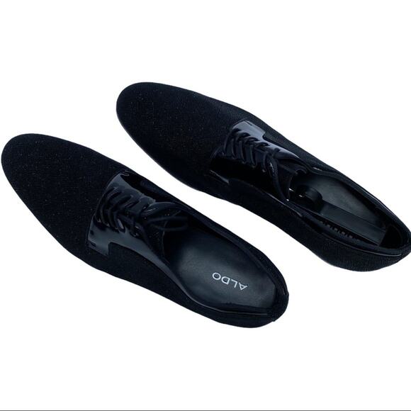 Aldo Mens 12 Dress Shoe Formal Patent tie shine sparkle Classic Aloalian 92 - Picture 6 of 15